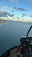 Helicopter observed flying over ocean near Rio de Janeiro