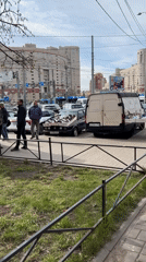 Street vendors operate makeshift market from vehicles in Saint Petersburg