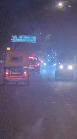 New Delhi streets and transit at night, July 2026