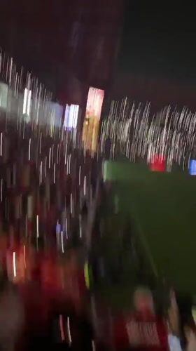 Soccer fans create light display with phones at Toluca stadium