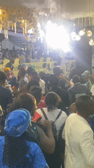Wedding reception celebrated in decorated hall in Jos, Nigeria