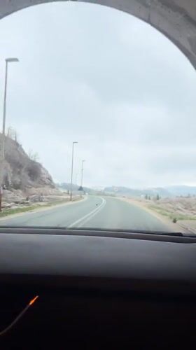 Vehicle travels through tunnel in Montenegro, April 2026