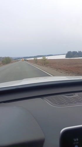 Car journey through rural Russian landscape near Niva documented