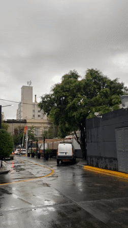 Rainy day documented at Buenos Aires McDonald's drive-through