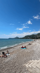 Spring afternoon leisure scenes captured along Bar Montenegro waterfront