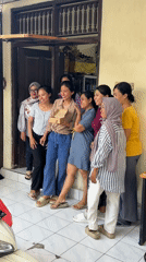 Eight women pose for group photo in North Kuta
