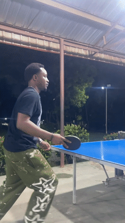 Evening pickup sports in Galadimawa — ping pong and basketball