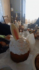Easter cake cutting ceremony observed in Lunno, Belarus