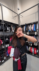 Woman shops at Lululemon store in Mexican outlet mall