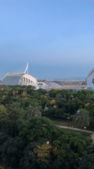 Evening scene captured at Valencia's City of Arts and Sciences
