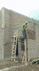 Brick building under active construction in Jember, Indonesia