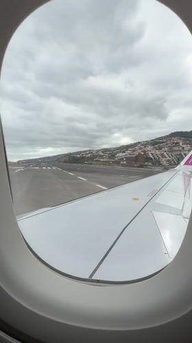 Aircraft approaches runway for landing near Santa Cruz, Portugal