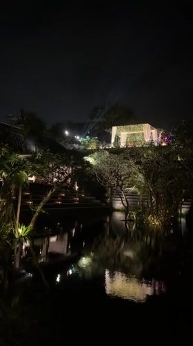 Fireworks light up the night sky over Kuta Selatan