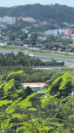 Small plane lands at rural Thailand airfield