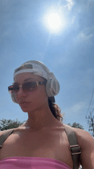 Woman filmed outdoors in sunny Baan Chaweng, Thailand