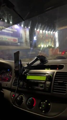 Night driving captured on dashboard camera in Ikoyi, Nigeria