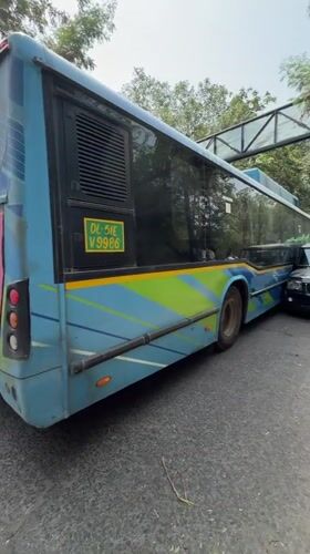 SUV collides with Delhi bus, front end crushed