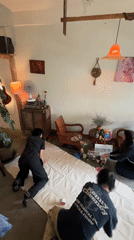 Fabric dyeing session underway in a Da Lat loft studio