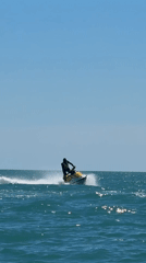 Jet skier enjoys clear weather on Pitsunda waters