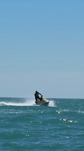 Jet skier enjoys clear weather on Pitsunda waters