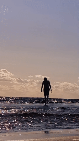 Sunset evening along Riga's Baltic shoreline