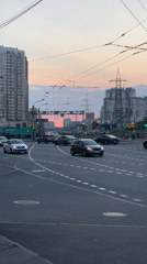 Evening rush hour traffic captured at Saint Petersburg intersection