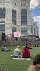 Outdoor concert by Stoptime music group in Astrakhan, Russia