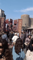Cultural festival draws crowds near Baku's historic Maiden Tower