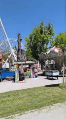 Idle carnival rides captured at dormant amusement park