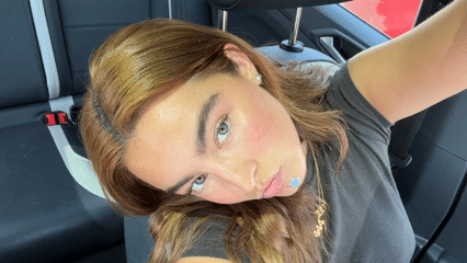 Woman with blue star sticker observed in Los Angeles vehicle