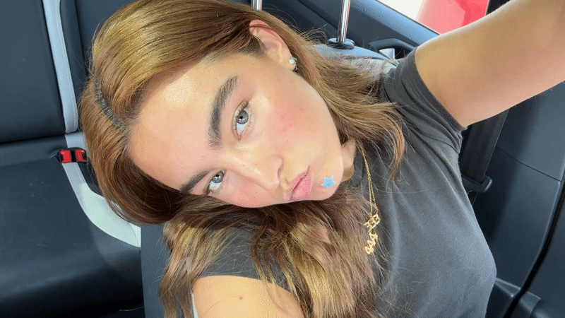 Woman with blue star sticker observed in Los Angeles vehicle