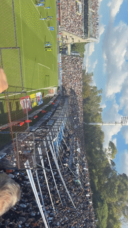 Soccer match draws crowds to La Plata stadium