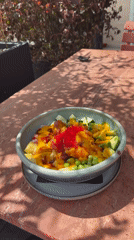 Poke bowl lunch captured in Podgorica, Montenegro