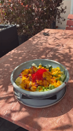 Poke bowl lunch captured in Podgorica, Montenegro