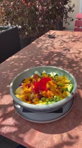 Poke bowl lunch captured in Podgorica, Montenegro