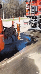 Street cleaning trucks operate near Moscow Orthodox churches