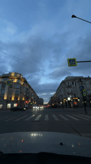 Twilight street scenes documented in Krasnoyarsk, Russia