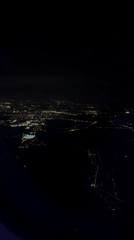 Wizz Air passenger films nighttime aerial view over Sosnowiec