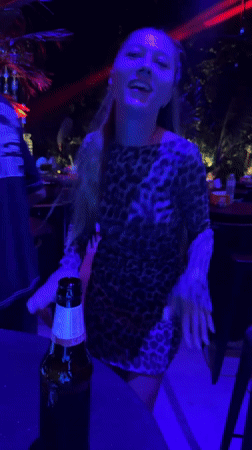 Night out at a Baan Lamai club with DJ, dancers, and sparklers