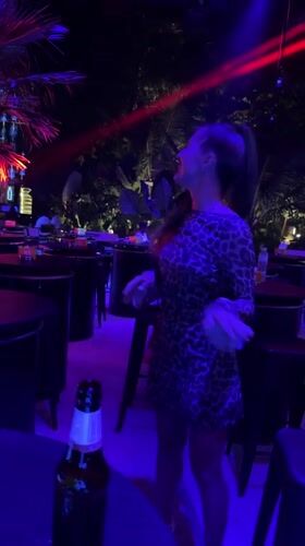 Night out at a Baan Lamai club with DJ, dancers, and sparklers