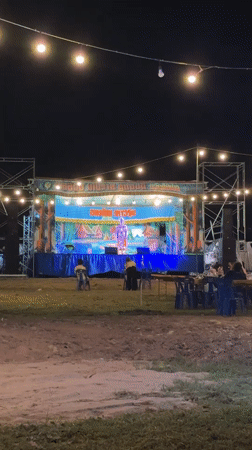 Evening outdoor performance draws small audience in Thailand