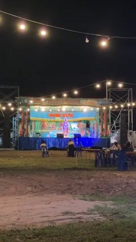 Evening outdoor performance draws small audience in Thailand