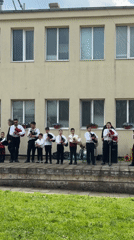 Musical group performs outdoors in Priseltsi, Bulgaria