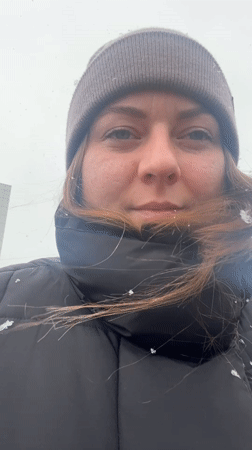 Woman photographed in various settings during morning in Klin