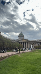 Daytime scene captured at Saint Petersburg's Kazan Cathedral