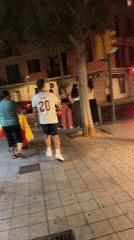 Late-night street activity across central Palma de Mallorca