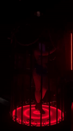 Cage dancer performs at North Kuta nightclub