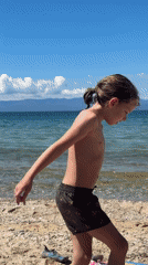 Beach day relaxation at Ofrynio Beach, Greece