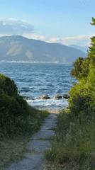 Coastal path to rocky shore documented in Gošići, Montenegro