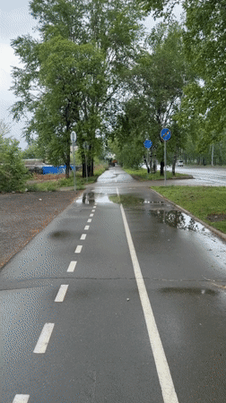 Daily life moments captured across rainy Birobidzhan evening
